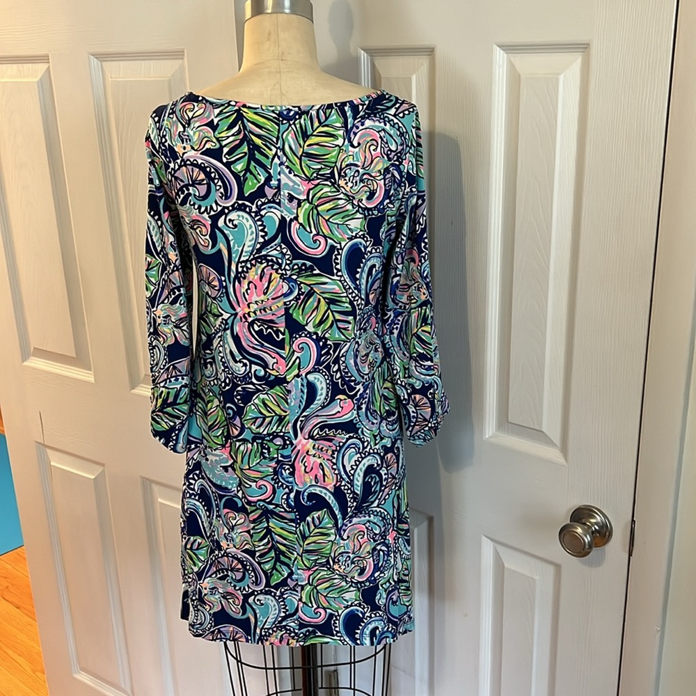 Lilly Pulitzer Hanging With Fronds Edna Swing Dress. Bright Blues/Pinks. Size S - Picture 4 of 4